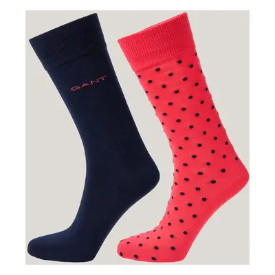 PONOŽKY GANT DOT AND SOLID SOCKS 2-PACK WATERMELON RED