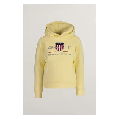 MIKINA GANT ARCHIVE SHIELD RAGLAN HOODIE DUSTY LIGHT YELLOW