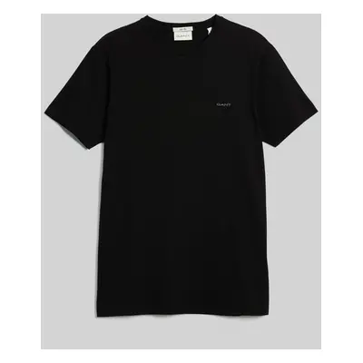 TRIČKO GANT SLIM MERCERIZED SS T-SHIRT BLACK