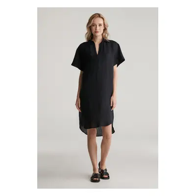 ŠATY GANT REL LINEN CAFTAN BLACK