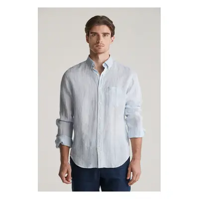 KOŠILE GANT REG LINEN STRIPE SHIRT CAPRI BLUE