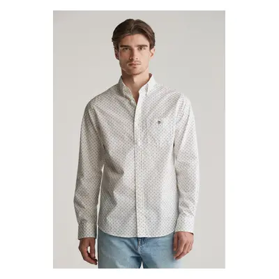 KOŠILE GANT REG MICRO PRINT SHIRT EGGSHELL