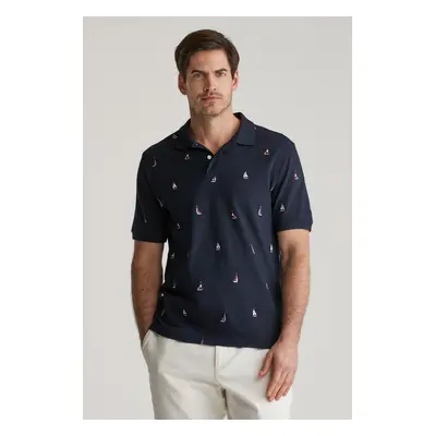 POLOKOŠILE GANT EMBROIDERED GRAPHIC POLO EVENING BLUE