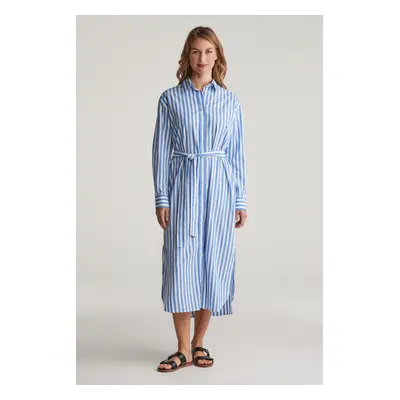 ŠATY GANT REL STRIPED POPLIN SHIRT DRESS WHITE