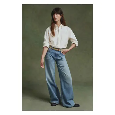 DŽÍNY GANT WIDE LEG JEANS MID BLUE VINTAGE