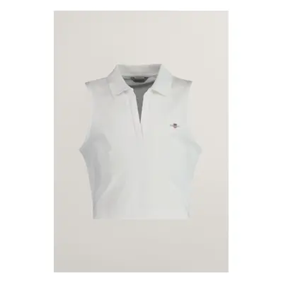 TRIČKO GANT SLIM PIQUE TOP WHITE