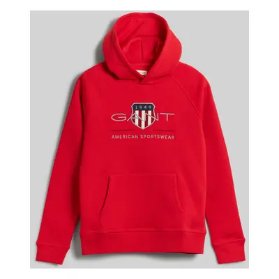 MIKINA GANT ARCHIVE SHIELD HOODIE BRIGHT RED