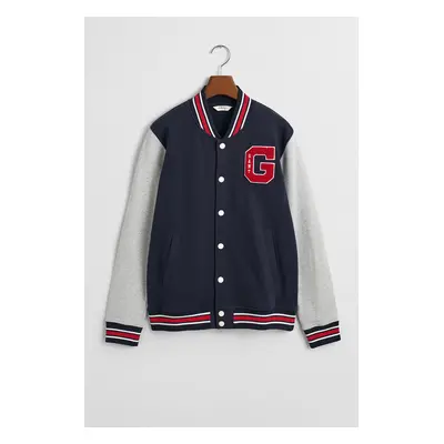 MIKINA GANT GANT VARSITY SWEAT JACKET EVENING BLUE