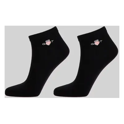 PONOŽKY GANT SHIELD ANKLE SOCKS 2-PACK BLACK