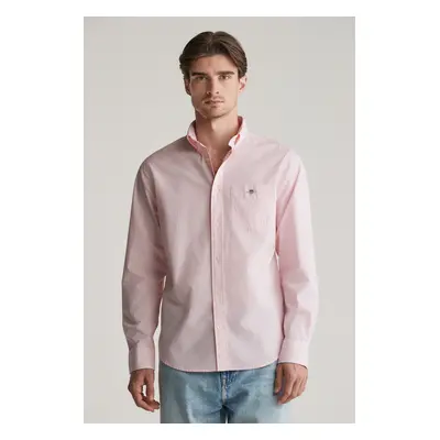 KOŠILE GANT REG DOBBY DOT STRIPE SHIRT GERANIUM PINK