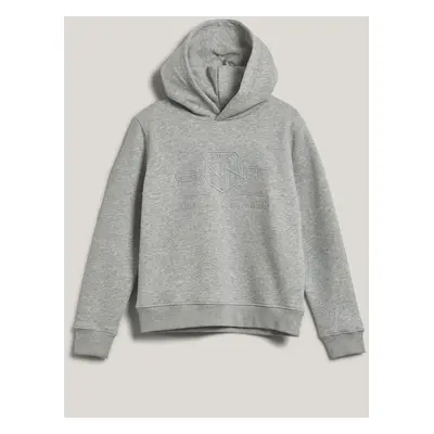 MIKINA GANT TONAL AS HOODIE LIGHT GREY MELANGE