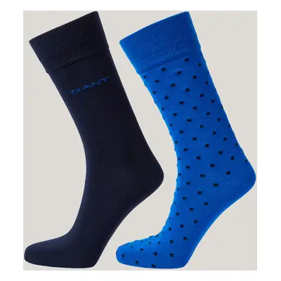 PONOŽKY GANT DOT AND SOLID SOCKS 2-PACK LAPIS BLUE