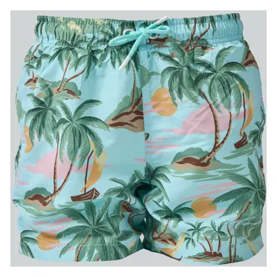 PLAVKY GANT HAWAII PRINT SWIM SHORTS TURQUOISE MIST