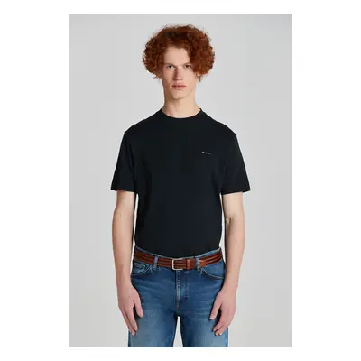 TRIČKO GANT SLUB TEXTURE SS T-SHIRT BLACK