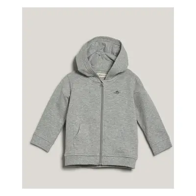 MIKINA GANT SHIELD ZIP HOODIE LIGHT GREY MELANGE