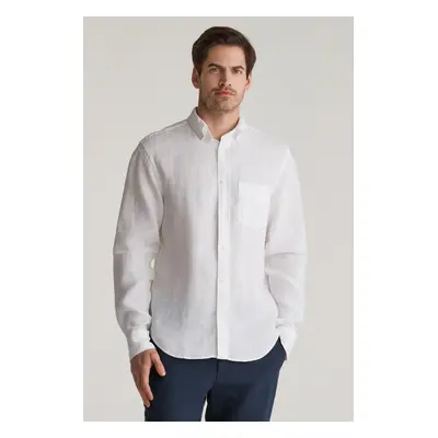 KOŠILE GANT REG LINEN SHIRT WHITE