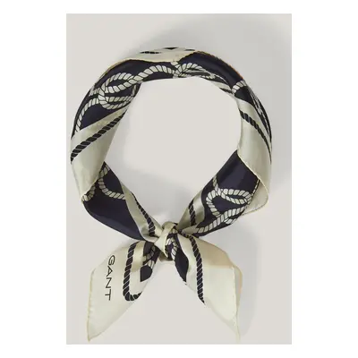 ŠÁTEK GANT ROPE PRINT SILK SCARF EVENING BLUE