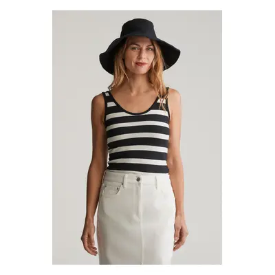 TRIČKO GANT STRIPED TANK TOP BLACK