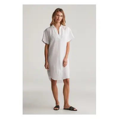 ŠATY GANT REL LINEN CAFTAN WHITE