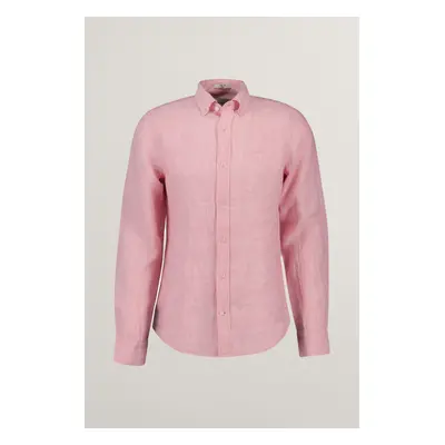 KOŠILE GANT SLIM LINEN SHIRT GERANIUM PINK