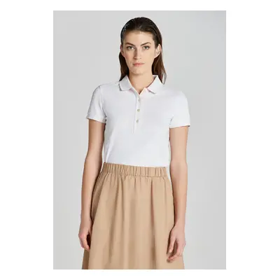 POLOKOŠILE GANT CONTRAST COLLAR SS PIQUE POLO WHITE