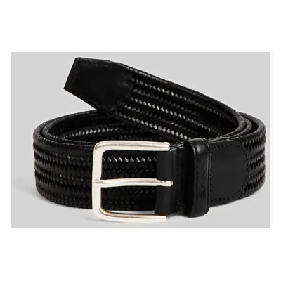 OPASEK GANT LEATHER ELASTIC BRAIDED BELT BLACK