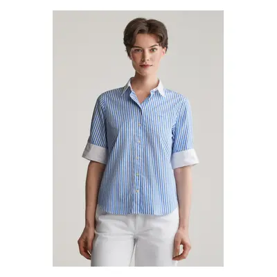 KOŠILE GANT REG CONTRAST STRIPED SS SHIRT PERFECT BLUE