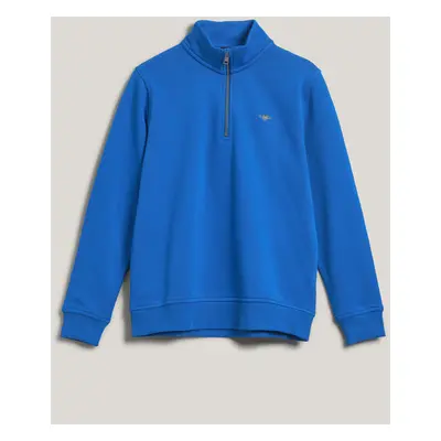 MIKINA GANT SHIELD HALF ZIP SWEATSHIRT GREECE BLUE