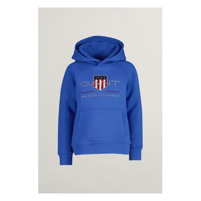 MIKINA GANT ARCHIVE SHIELD RAGLAN HOODIE GREECE BLUE