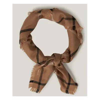 ŠÁLA GANT HERRINGBONE CHECKED FOULARD CARAMEL BEIGE