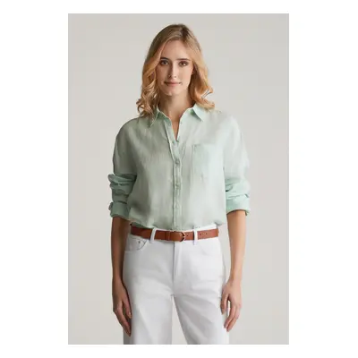 KOŠILE GANT REL LINEN SHIRT FADED MINT