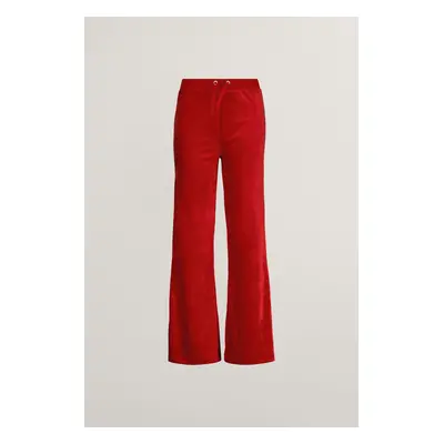 TEPLÁKY GANT STRAIGHT LEG VELOUR PANTS RUBY RED