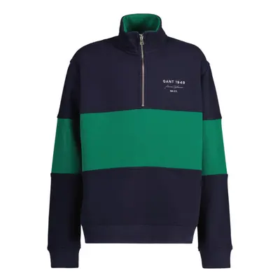 MIKINA GANT COLOR BLOCKED HALF ZIP SWEAT EVENING BLUE