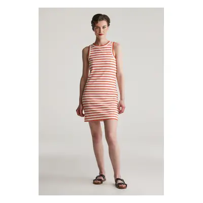 ŠATY GANT STRIPED TANK JERSEY DRESS ORANGE RED