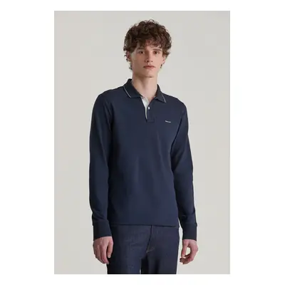 POLOKOŠILE GANT TEXTURED COLLAR POLO EVENING BLUE