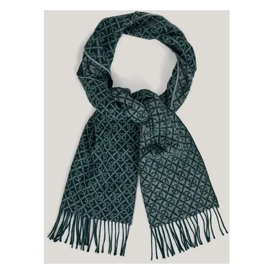 ŠÁLA GANT G PATTERN WOVEN SCARF TARTAN GREEN