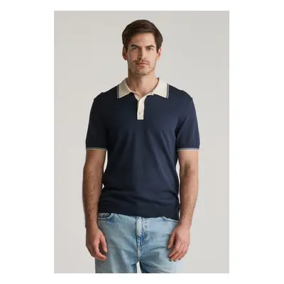 SVETR GANT MODAL BLEND SS POLO EVENING BLUE