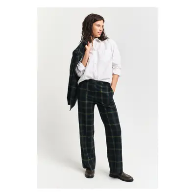 KALHOTY GANT STRAIGHT CHECKED SUIT PANTS EVENING BLUE