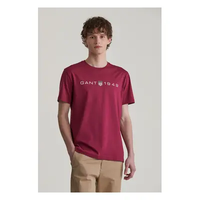 TRIČKO GANT PRINTED GRAPHIC SS T-SHIRT RICH WINE