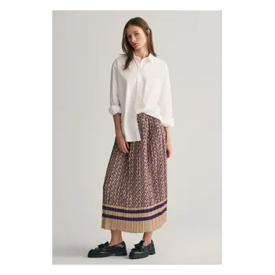 SUKNĚ GANT MONOGRAM PRINT PLEATED SKIRT PANSY PURPLE