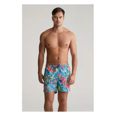 PLAVKY GANT FLORAL PRINT SWIM SHORTS DEEP COBALT