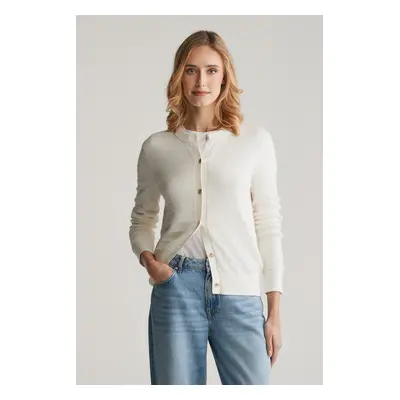 SVETR GANT TEXTURED COTTON CARDIGAN EGGSHELL