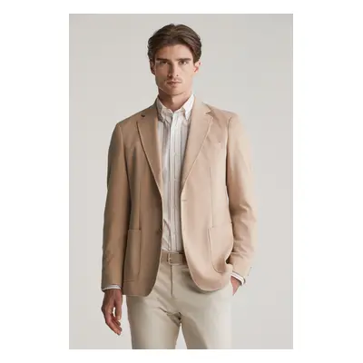 BLEJZR GANT SLIM TWO-TONE JERSEY BLAZER DARK KHAKI