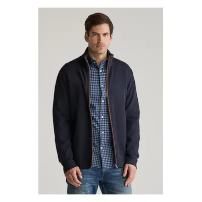 MIKINA GANT SACKER RIB FULL ZIP CARDIGAN EVENING BLUE