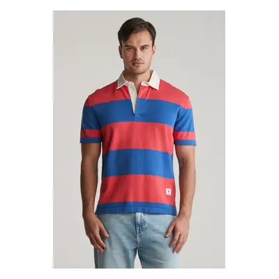 SVETR GANT STRIPED COTTON SS POLO FRESH BLUE