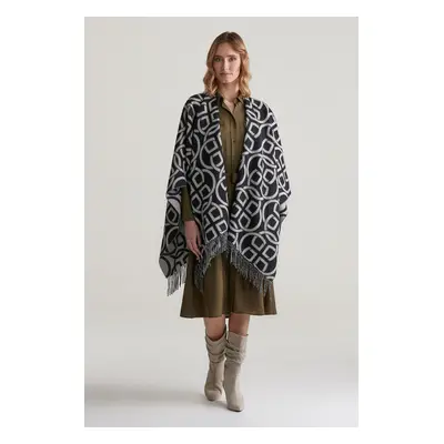 PONČO GANT G PATTERN PONCHO BLACK