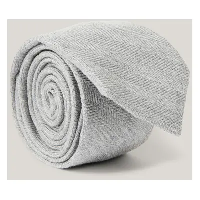 KRAVATA GANT HERRINGBONE WOOL BLEND TIE LIGHT GREY