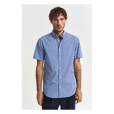 KOŠILE GANT REG CLASSIC POPLIN GINGH SS SHIRT COLLEGE BLUE