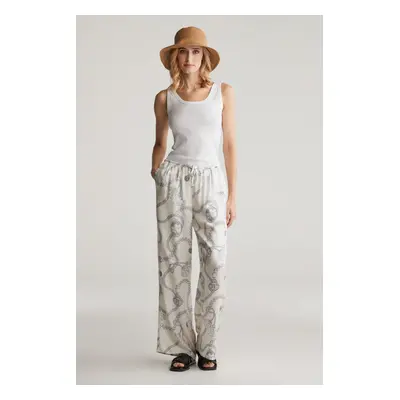 KALHOTY GANT REL SAILING PRINT DRAWSTRING PANTS CREAM