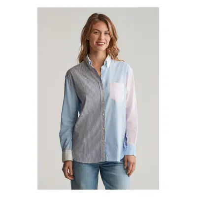 KOŠILE GANT REL PATCHWORK BD SHIRT MUTED BLUE